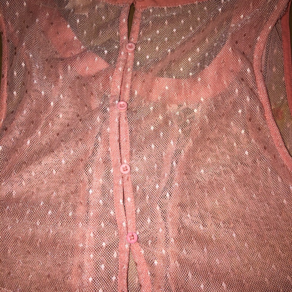 Sheer pink tank top